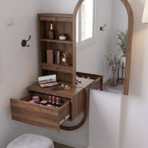 Coiffeuse Murale Suspendue avec Miroir Arche – Modèle Stella
