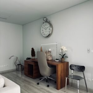 Bureau sur Mesure en Bois Noyer avec Rangements – Modèle Executive